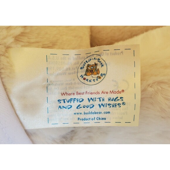 Build A Bear Workshop White Teddy Bear Plush Brown Nose 16" BAB Plush Tank Top - Picture 7 of 8